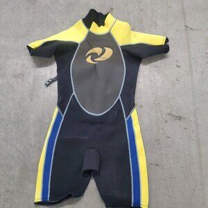 The Realm Childs Spring Shorty Wetsuit Juniors Size 14 Kids Youth Yellow Black
